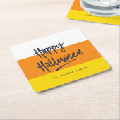 Sweet Candy Corn Happy Halloween Kartonnen Onderzetters (Schuin)