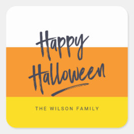 Sweet Candy Corn Happy Halloween Vierkante Sticker