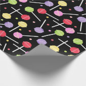 Sweet Candy Lollipops Pattern Birthday Cadeaupapier (Hoek)