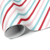 Sweet Candy Stripe Red Pink Blue Holiday/Bday  Cadeaupapier (Rol Hoek)