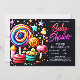 Sweet Candyland bewerkbaar Baby shower Kaart