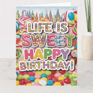 Sweet Candyland Birthday Design – leuk en kleurrij Kaart