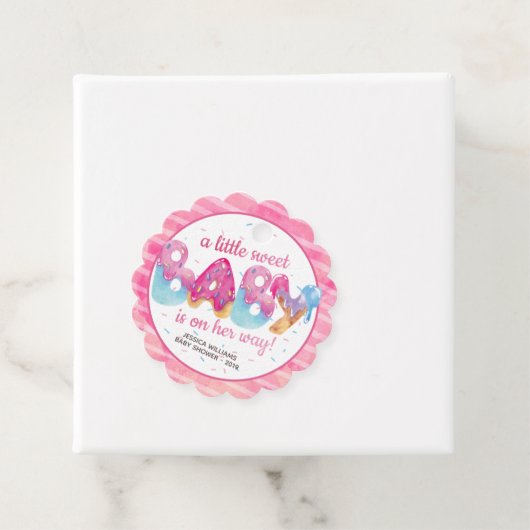 Sweet Candyland Sprinkles Baby shower Bedankjes Labels (In situ)