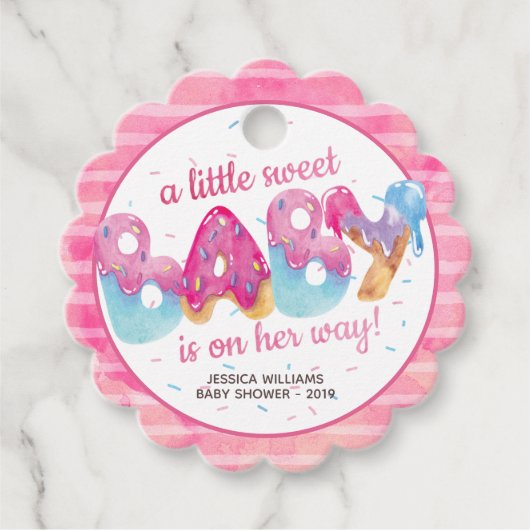 Sweet Candyland Sprinkles Baby shower Bedankjes Labels (Voorkant)