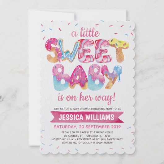 Sweet Candyland Sprinkles Baby shower Uitnodiging (Voorkant)