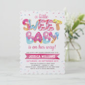 Sweet Candyland Sprinkles Baby shower Uitnodiging (Staand voorkant)