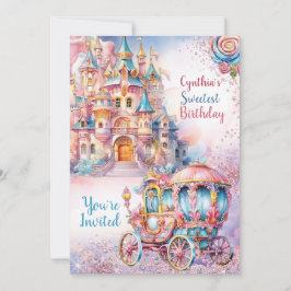 Sweet Candyland uitnodiging voor verjaardagsfeestj