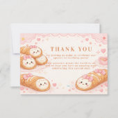 Sweet Cannoli Bakery Bow 1st Birthday Bedankkaart (Voorkant)