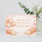 Sweet Cannoli Bakery Bow 1st Birthday Bedankkaart (Staand voorkant)