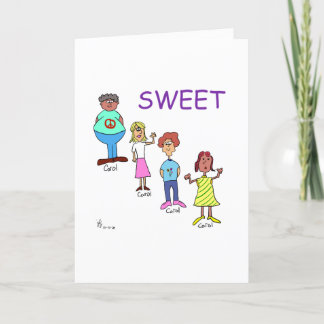 Sweet Caroline verjaardagskaart Bedankkaart