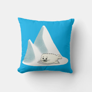 Sweet Cartoon Baby Harp Seal & Friendly Polar Beer Kussen