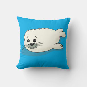 Sweet Cartoon Baby Harp Seal Kussen