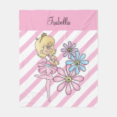 Sweet Cartoon Ballerina Girl Fleece Deken (Voorkant)
