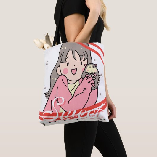 "Sweet Cartoon Canvas tas-Schattigee herbruikbare Tote Bag (Dichtbij)