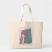Sweet Cartoon Dog & Cat Grote Tote Bag (Voorkant)