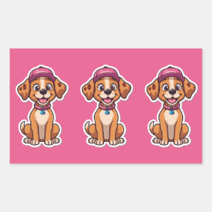 Sweet Cartoon Dog - Happy Puppy in Pet Sticker