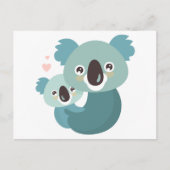 Sweet cartoon koala moeder en baby hugging briefkaart (Voorkant)