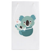 Sweet cartoon koala moeder en baby hugging klein cadeauzakje (Achterkant)