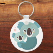 Sweet cartoon koala mother and baby hugging sleutelhanger (Voorkant)