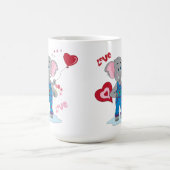 Sweet Cartoon Olifant en harten 15 Ounces Mok (Center)