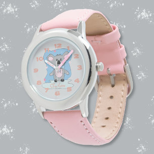 Sweet Cartoon Pink Koala Kind Watch Horloge