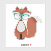 Sweet Cartoon Red Fox Vinyl Sticker (Vel)