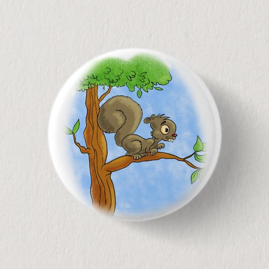 Sweet Cartoon Squirrel Ronde Button 3,2 Cm (Voorkant)