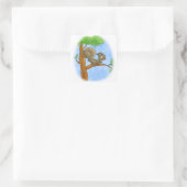 Sweet Cartoon Squirrel Vierkante Sticker (Tas)