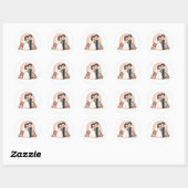 Sweet Cartoon Wedding Ronde Sticker (Vel)
