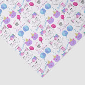 Sweet Cat Faces Happy Birthday Celebration Tissuepapier (Detail)