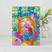 Sweet Cat Feestdagenkaart (Staand voorkant)