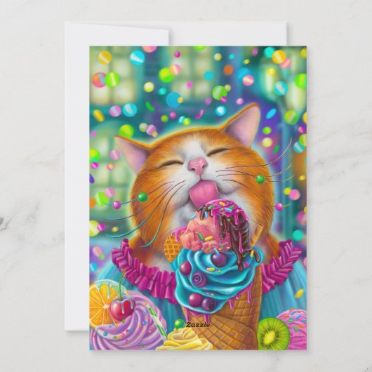 Sweet Cat Feestdagenkaart (Achterkant)