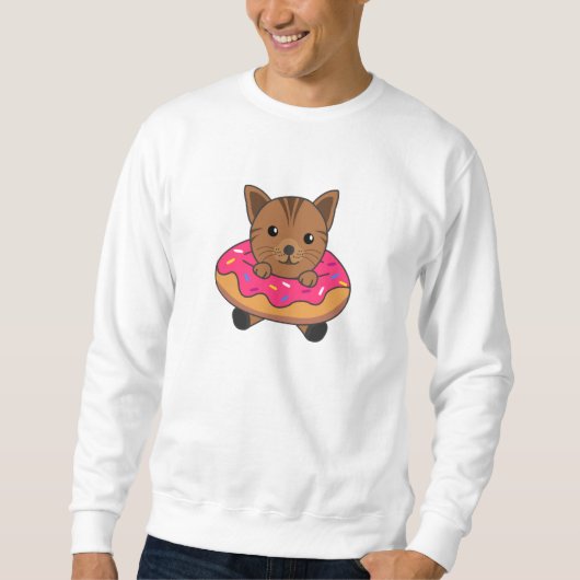 Sweet Cat Funny Animals in donut Funny Cats Trui (Voorkant)