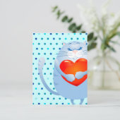 Sweet cat in liefde, briefkaart (Staand voorkant)