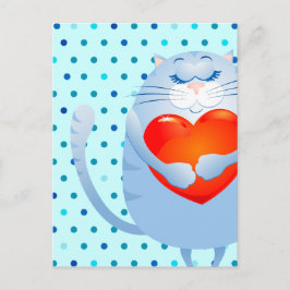 Sweet cat in liefde, briefkaart