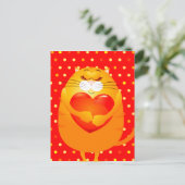Sweet cat in liefde, briefkaart (Staand voorkant)