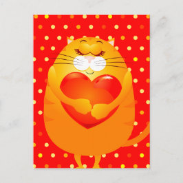 Sweet cat in liefde, briefkaart