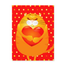 Sweet cat in liefde, briefkaart