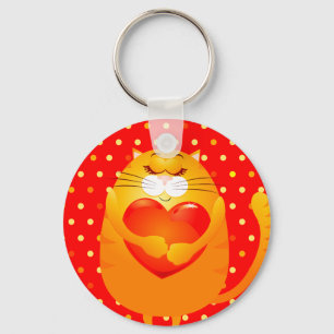 Sweet cat in liefde, sleutelhanger