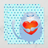 Sweet cat in liefde, uitnodiging (Voorkant / Achterkant)