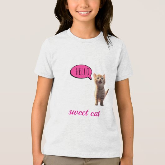 “Sweet Cat” Tri-Blend Shirt (Voorkant)