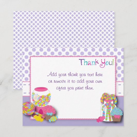 Sweet Celebratie Dank je kaarten (Voorkant / Achterkant)