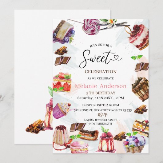 Sweet Celebration Baby shower verjaardag Kaart (Voorkant / Achterkant)