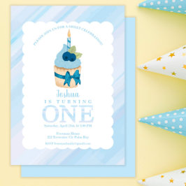 Sweet Celebration Blue Cupcake 1e verjaardag Kaart