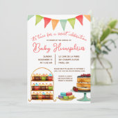 Sweet Celebration, Cake, Macaron Baby shower Kaart (Staand voorkant)