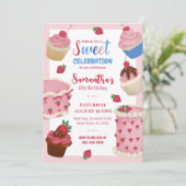 Sweet Celebration Cake Verjaardagsuitnodiging Kaart (Staand voorkant)