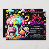 Sweet Celebration Candyland Baby shower Kaart (Voorkant / Achterkant)