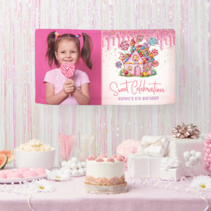 Sweet Celebration Candyland Foto Kinderen Verjaard Spandoek