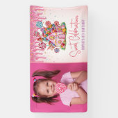 Sweet Celebration Candyland Foto Kinderen Verjaard Spandoek (Verticaal)