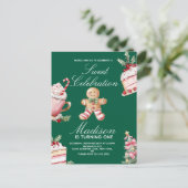 Sweet Celebration Christmas Birthday Party Briefkaart (Staand voorkant)